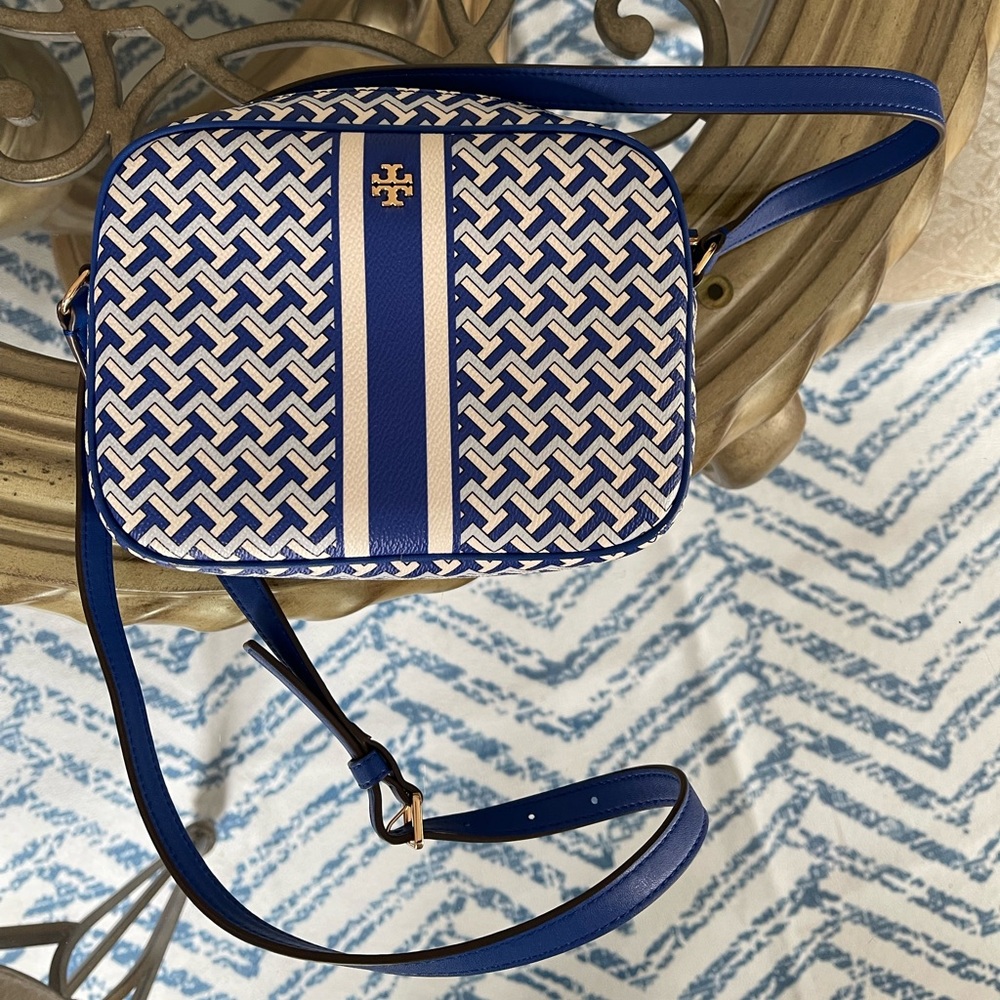 Tory Burch Jewel Blue T Zag Small Crossbody